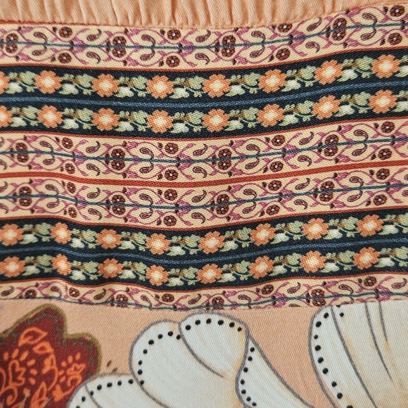 Anthropologie Floral Paisley Mini Dress in Green and Peach - Picture 4 of 6